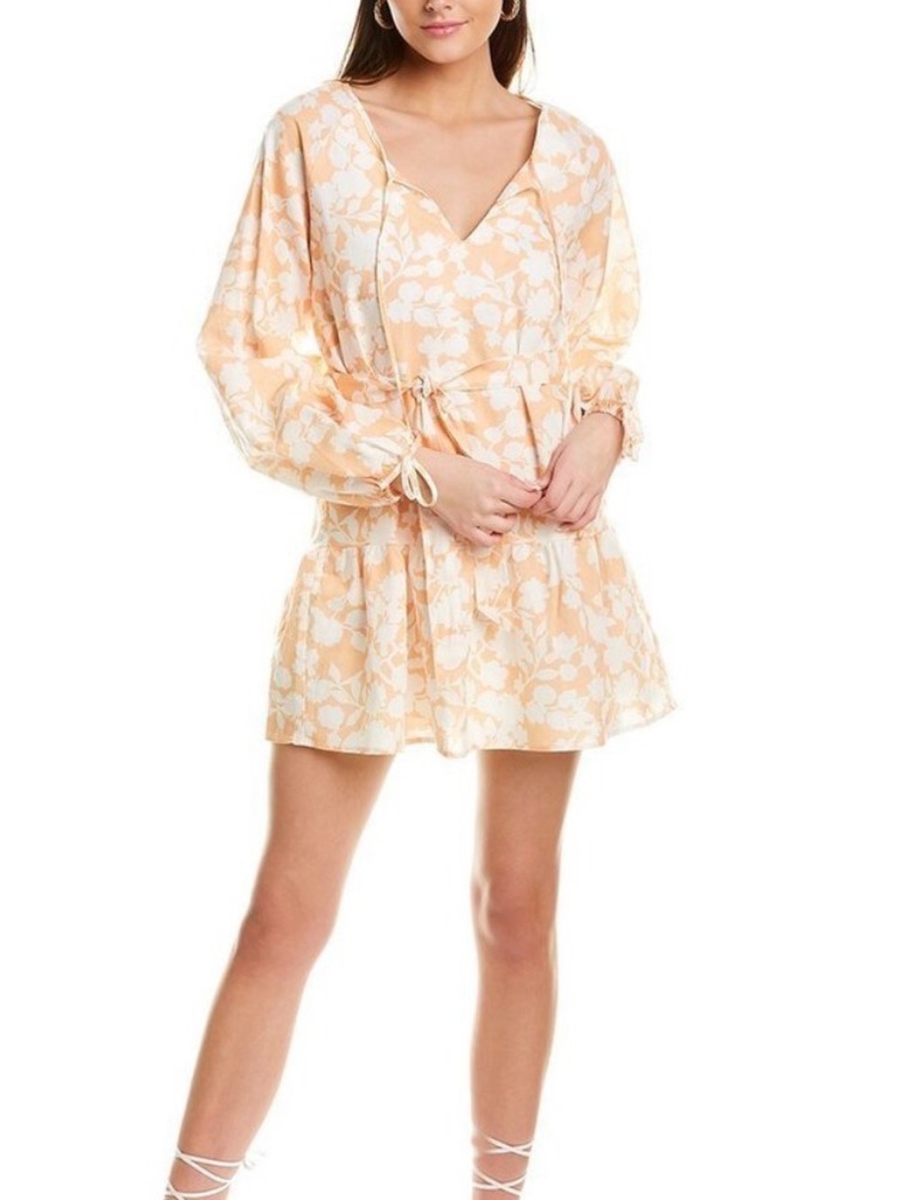 Charlie Holiday eve linen blend mini dress bloom orange size 2